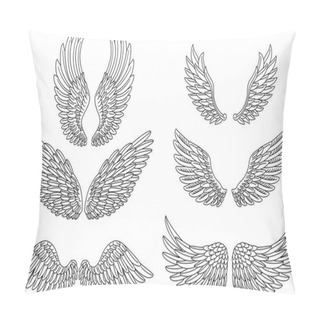 Personality  Heraldic Wings Set For Tattoo Or Mascot Design Pillow Covers