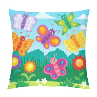 Personality  Stylized Butterflies Theme Image 2 Pillow Covers