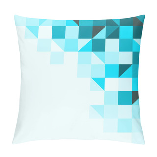 Personality  Blue Background With Triangles And Squares Pillow Covers