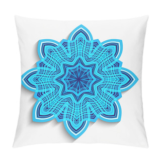 Personality  Round Mandala Ornament With Wavy Lines. Cutout Paper Snowflake Decoration On White Background. Pillow Covers