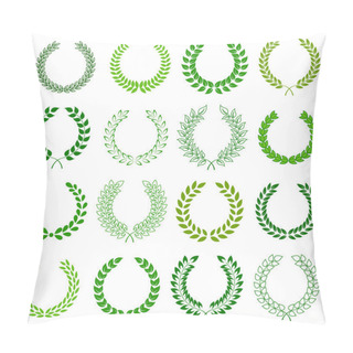 Personality  Set Of Green Laurel Wreaths For Design Pillow Covers