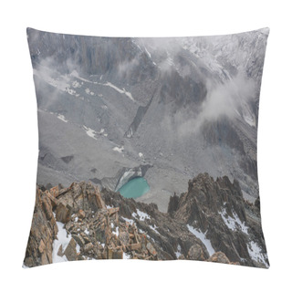 Personality  Scenic Alpine Landscape With And Mountain Ranges. Natural Mountain Pastures And Snow-capped Mountain Tops In The Background. National Park Of Kyrgyzstan. Nice View. Pillow Covers
