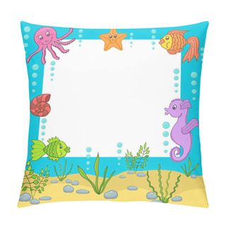 Personality  Sea Frame. Vector Illustration Pillow Covers
