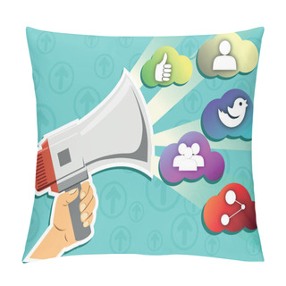 Personality  Megaphone Throwing Clouds Of Communication Pillow Covers