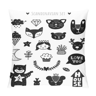 Personality  Vector Scandinavian Illustration Pillow Covers
