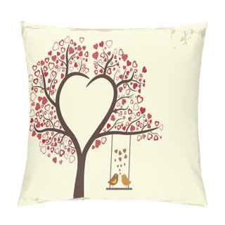Personality  Birds Love Design In Vintage Style, Vector Pillow Covers