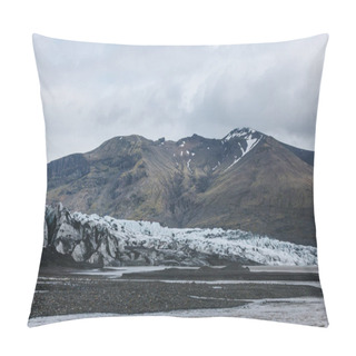 Personality  Glacier Skaftafellsjkull And Snowy Mountains Against Cloudy Sky In Skaftafell National Park In Iceland  Pillow Covers