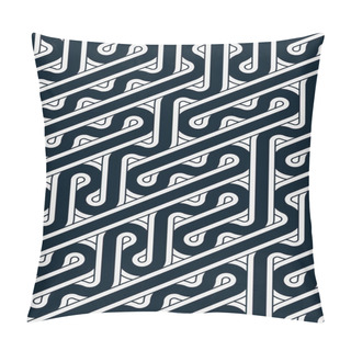 Personality  Colorful Tile With Seamless Random Interweaving Wavy Lines Pattern, Connection Art Background Design Illustration   Pillow Covers
