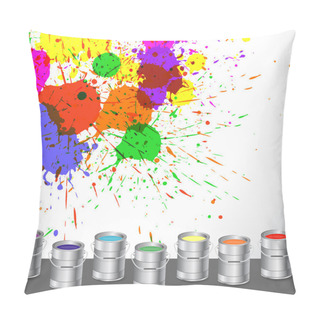 Personality  Exotic Color Splashes With Color Paint Bucket Pillow Covers