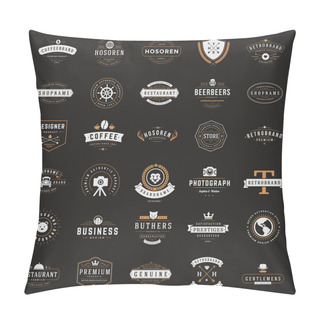 Personality  Retro Vintage Logotypes Or Insignias Set. Vector Design Elements Pillow Covers