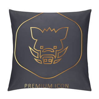 Personality  Boar Golden Line Premium Logo Or Icon Pillow Covers
