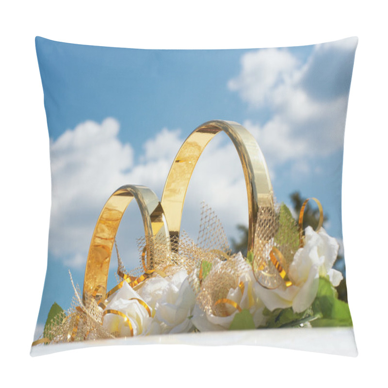 Personality  Wedding car decoration close-up. pillow covers