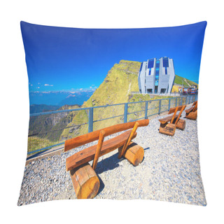 Personality  Mountain Railway Line With Panorama Restaurant  Pillow Covers