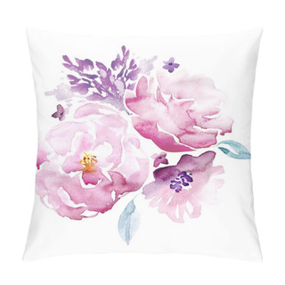 Personality  Watercolor Hand Drawn Floral Elements Arrangement Pillow Covers
