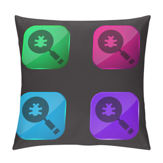 Personality  Antivirus Four Color Glass Button Icon Pillow Covers