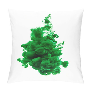 Personality  A Drop Of Green Paint Dissolved In Water. Pillow Covers