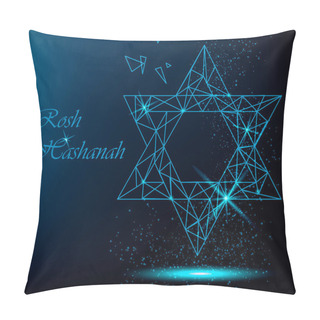 Personality  Rosh Hashanah Greeting Card With Yellow Polygonal Star Of David  Pillow Covers