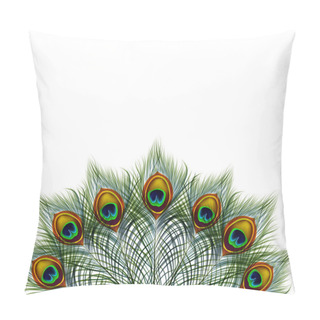 Personality  Beautiful Vector Peacock Feathers On Retro Background With Space For Text. EPS 10 Pillow Covers