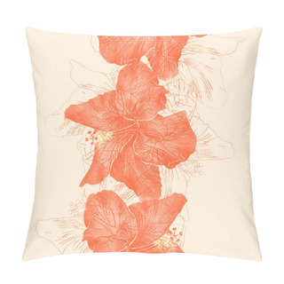 Personality  Seamless Pattern With Hibiscuses Pillow Covers