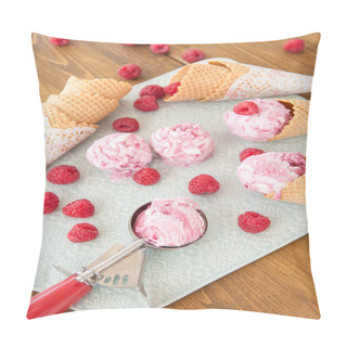 Personality  Scoops Of Raspberry Ice Cream Pillow Covers