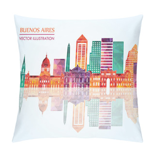 Personality  Buenos Aires Skyline Detailed Silhouette Pillow Covers