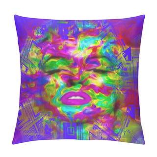 Personality  Pop Art Is One Of Our Unique, Colorful Abstract Digital Art Images Of A Classic Blonde Bombshell In The Likes Of A Marilyn Pop Art Style. Pillow Covers