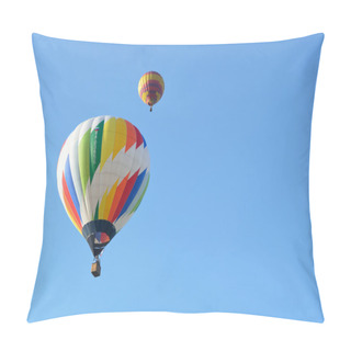 Personality  The Annual Festival Of Ballooning Golden Ring Of Russia In Pereslavl-Zalessky. Hot Air Balloon In Flight Pillow Covers
