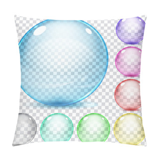 Personality  Set Of Multicolored Transparent Glass Spheres Pillow Covers