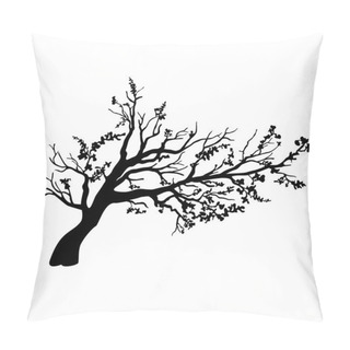 Personality Tree In Wind With Flying Leaves Pillow Covers