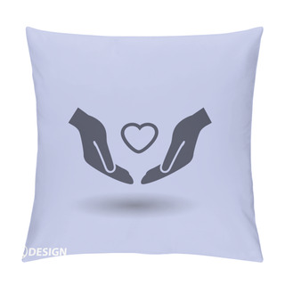 Personality  Heart In Hands Icon Pillow Covers