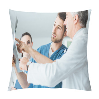 Personality  Medical Team Examining Patient's X-ray Pillow Covers