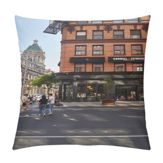Personality  NEW YORK, USA - NOVEMBER 26, 2022: Jadore Clic Home Decor Shop And Cordell Fitness Center In Soho Pillow Covers