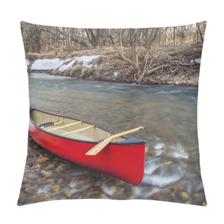 Personality  Red Canoe On A River Pillow Covers