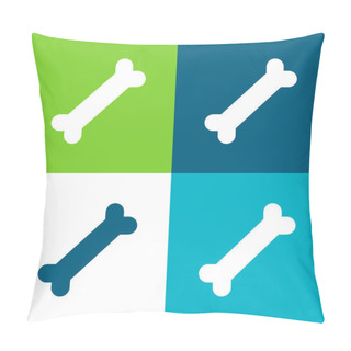 Personality  Bone Flat Four Color Minimal Icon Set Pillow Covers