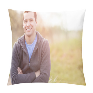 Personality  Mixed Race Man Smiling Pillow Covers