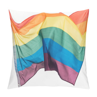 Personality  Multicolored Lgbt Rainbow Flag Isolated On White Pillow Covers