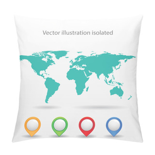 Personality  World Map With Color Points Pillow Covers