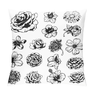 Personality  Set Of Grungy Flowers Pillow Covers