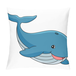 Personality   Whale Cartoon Colored Clipart Illustration Pillow Covers