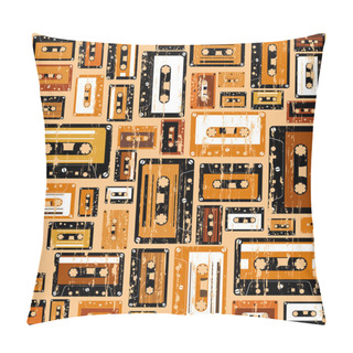 Personality  Cassette Tape Seamless Pattern. Pillow Covers