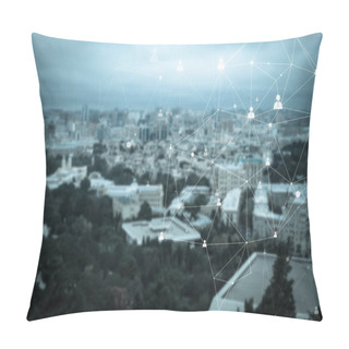 Personality  Abstract Particle And Human Connection Pillow Covers