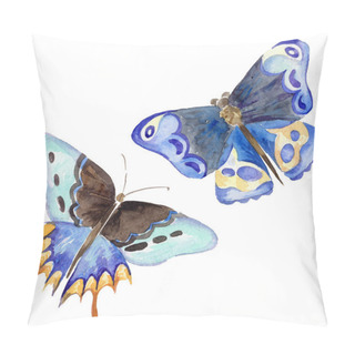 Personality  Exotic Butterfly Wild Insect In A Watercolor Style Isolated. Pillow Covers