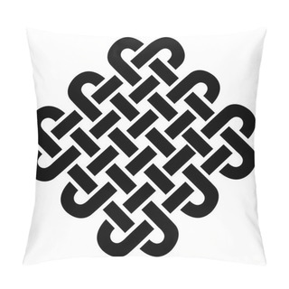 Personality  Celtic Style Square On Eternity Knot Patterns In Black On White Background  Inspired By Irish St Patricks Day, And Irish And Scottish Carving Art Pillow Covers