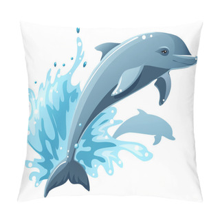 Personality  Dolphin In Water Splash Pillow Covers