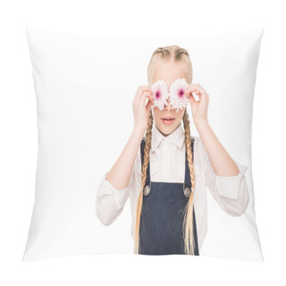 Personality  Child Holding Flowers Pillow Covers