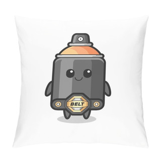 Personality The MMA Fighter Spray Paint Mascot With A Belt , Cute Style Design For T Shirt, Sticker, Logo Element Pillow Covers