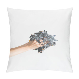 Personality  Woman Holding Confetti In Hands Pillow Covers