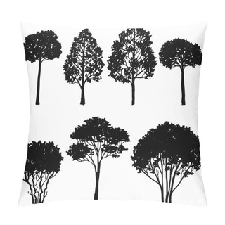Personality  Set Of Tree Silhouettes Pillow Covers
