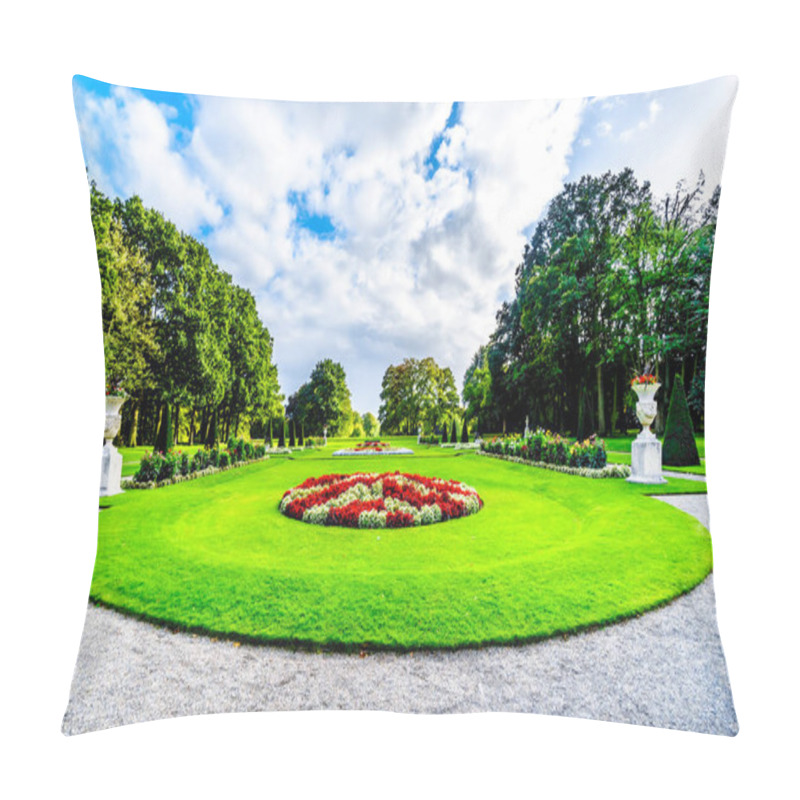 Personality  Haarzuilens, Utrecht/the Netherlands - Oct. 1, 2018: Beautiful Gardens surrounding Castle De Haar. A 14th century Castle completely rebuild in the late 19th century pillow covers