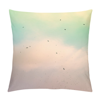Personality  A Flock Of Migratory Birds In The Sky. Pillow Covers